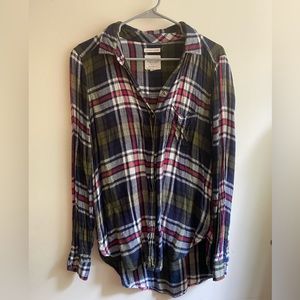 ahh mazingly soft boyfriend fit plad long sleeve shirt blue green